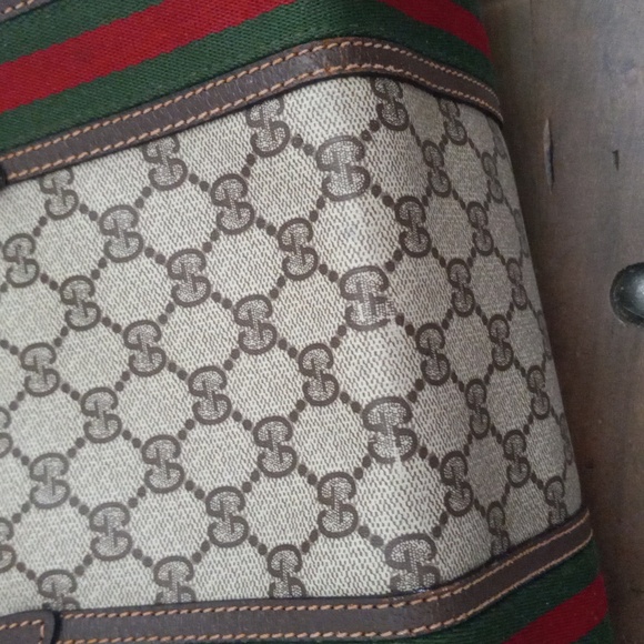 Authentic Vintage Gucci GG Monogram Supreme Sherry Web Ophidia Large Boston Bag - Picture 4 of 10